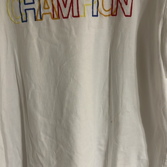 Men's XL Stitched Champion White Graphic Heavyweight Short Sleeve Tee Shirt - Picture 4 of 6